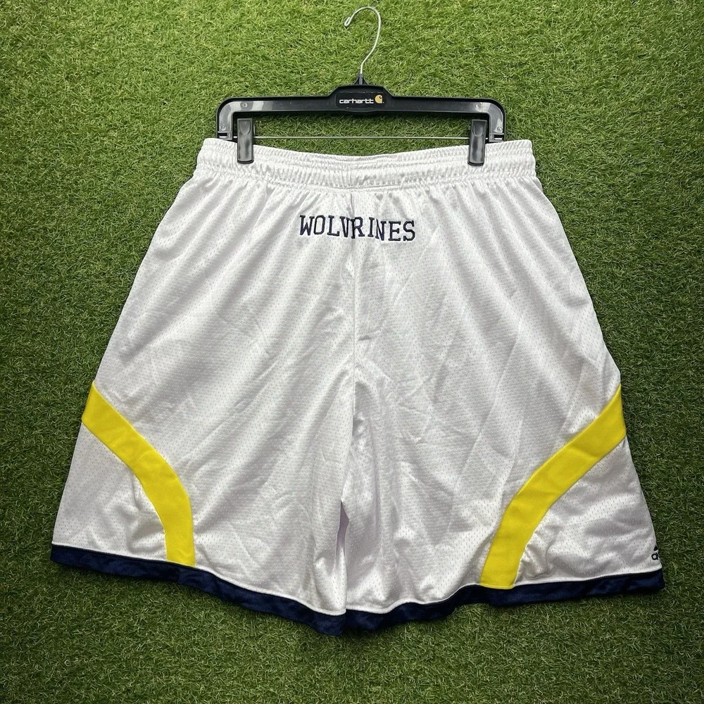 Michigan Wolverines Adidas Shorts Mens Extra Large Team Issued Basketball Y2K